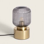 Lampe a poser m�tal et verre windsor dor�
