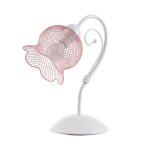 Lampe a poser mia avec abat - jour filets en rose