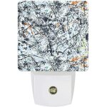 Lampe de nuit d'art abstrait moderne, peinture a l'huile géométrique blanche, veilleuses lumineuses pour ... Lampe de nuit d'art abstrait moderne, peinture a l'huile géométrique blanche, veilleuses lumineuses pour ...
