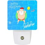 Lampe de nuit bleue pour p�re xmas, piscine, hiver, flocon de neige, joyeux xmas, veilleuses lumineuses ...