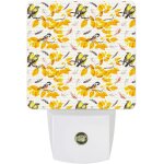 Lampe de nuit en forme d'oiseaux d'automne, feuille d'�rable orange, ferme botanique, veilleuse lumineuse ...