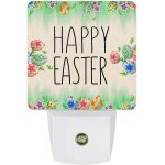 Lampe de nuit joyeuses p�ques, ¿ufs color�s, botanique, rustique, vert ombr�, veilleuse lumineuse pour ...