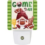 Lampe de nuit led en forme de gnome de football de thanksgiving d'automne, veilleuses r�tro en lin a ...