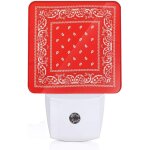 Lampe de nuit led rouge mouchoir avec capteur automatique du crpuscule a l'aube, veilleuses a brancher ...