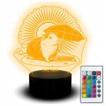 Lampe de nuit led statuette cochon d'inde hamster gravure rgb animal tlcommande