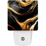 Lampe de nuit en marbre noir, peinture a l'encre jaune, art abstrait moderne, veilleuses lumineuses pour ... Lampe de nuit en marbre noir, peinture a l'encre jaune, art abstrait moderne, veilleuses lumineuses pour ...