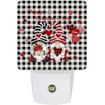 Lampe de nuit pour la saint - valentin, rouge, coeur d'amour, gnomes, roses, carreaux noirs et blancs, ...