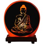 Lampe ronde en sel de l'himalaya bouddha