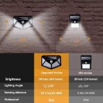 Lampe solaire, 4 pack lampe solaire exterieur 100 led de eclairage détecteur de mouvement lumière murale ... Lampe solaire, 4 pack lampe solaire exterieur 100 led de eclairage détecteur de mouvement lumière murale ...