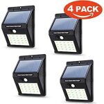Lampe solaire extrieur, [4 - pack] 20 led lumire solaire extrieur etanche avec dtecteur de movement, ...