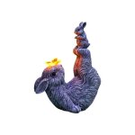 Lampe solaire jardin - figurine lapins led - r�sine grise art d�co - capteur cr�puscule - etanche uv