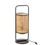 Lampe sur pied en m�tal et rotin