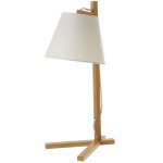 Lampe de table abat - jour blanc en bambou