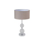 Lampe de table beatia 1xe27 ecran gris chrom� 35d