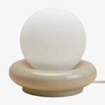 Lampe de table en c�ramique avec boule en cristal kryx tapioca beige