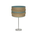 Lampe de table grand natalia 1xe27 nickel / sac - turquoise 62x30x30 cm