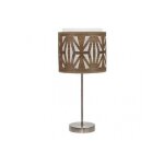 Lampe de table katerina 1xe14 cuir / bois fonc� 42x17x17 cm