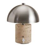 Lampe de table led sans fil en fer et pierre naturelle nicolas �25 cm