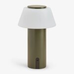 Lampe de table led sans fil en fer socotra vert olive intense