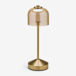 Lampe de table led sans fil en fer et verre ardela dor�