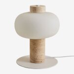 Lampe de table led en travertin garuba travertine Lampe de table led en travertin garuba travertine