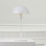 Lampe de table simple en m�tal blanc et abat - jour en forme de d�me