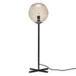 Lampe de table en verre noir et gris fum�