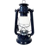 Lampe temp�te bleu marine en m�tal 30 cm