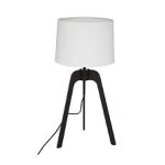 Lampe tr�pied en bambou et m�tal h 58. 5 cm