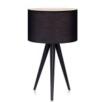 Lampe a poser tr�pied salon bureau chambre chevet abat - jour noir romanza vn - l00009 - eu