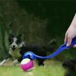 Lanceur de jouets pour chiens jouet de balle de tennis long manche en plastique throw dog playing ball(; ...