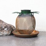 Lanterne d'alimentation solaire pour oiseaux, pour l'extrieur, en mtal, ananas suspendu, pour oiseaux ...