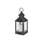 Lanterne � bougie led edm - style vintage - 10, 5 x 10, 5 x 23 cm - 71654
