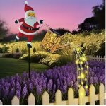 Lanterne solaire ext�rieur arrosoir d�coration avec support p�re no�l - etanche led lampes solaires ext�rieure ...