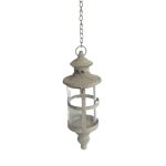 Lanterne suspendue fer gris 11x31cm