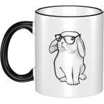 Lapin mignon portant des lunettes tasse anime tasse a caf� de grande capacit� 330 ml tasse de petit d�jeuner ...