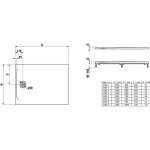 Laufen pro receveur de douche rectangulaire, �vacuation sur le petit c�t�, h2109520000001