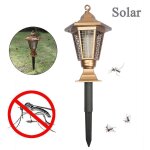 Led a alimentation solaire ext�rieur lumi�re ravageur insecte zapper insecte moustique tueur lampe jardin ...