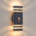 Led applique murale exterieur avec d�tecteur de mouvement, ip65 etanche luminaire ext�rieur, gu10 design ...