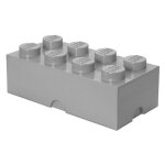 Lego - brique de rangement 8 tenons, gris