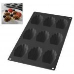 Lékué - moule madeleines - 9 cavités - noir - gourmet Lékué - moule madeleines - 9 cavités - noir - gourmet