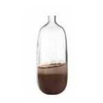 Leonardo 041671 vase en forme de bouteille marron et transparent