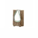 Leonardo casolare vase carr� verre, bois transparent, bois