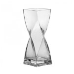 Leonardo swirl vase carr� verre transparent