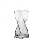 Leonardo swirl vase carr� verre transparent