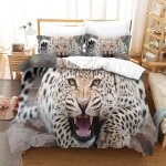 Leopard ensemble housse de couett imprim�� d et taie d'oreiller , ultra doux microfibre hypoallerg��nique ...