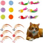Letnerny - 18 pi�ces jouets de lanceur de balles pour chats jouets pour chats balle chat interactive ...