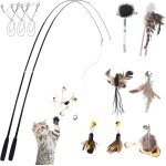 Letnerny - baguette ultra longue pour chat de 1, 78 m pour s'amuser pleinement, jouets interactifs pour ...