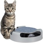 Letnerny - jouet chat, chatons, circuit rond avec souris, griffoir, occupation, interactif, h x d 7 x ...