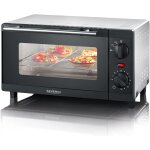 Letnerny - mini - four 9 l avec grille et plaque de cuisson incluses, four posable 800 w design simple ...